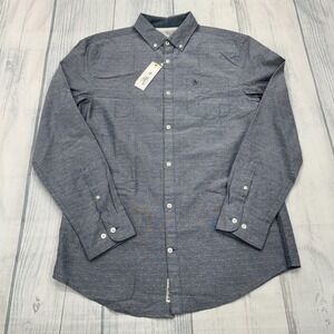 NWT Original Penguin Vintage Indigo Button Down Shirt M Blue Mens $89‎